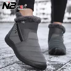 Botas De Neve De Couro Impermeáveis De Inverno 2025 Para Mulheres , Sapatos Leves E Antiderrapantes De Algodão Quente
