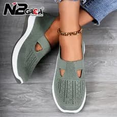 Tamanho 36 A 44 Sapatos Femininos Antiderrapantes Sola Macia Design Malha Respirável Tênis Casuais Para Presente Da Mãe