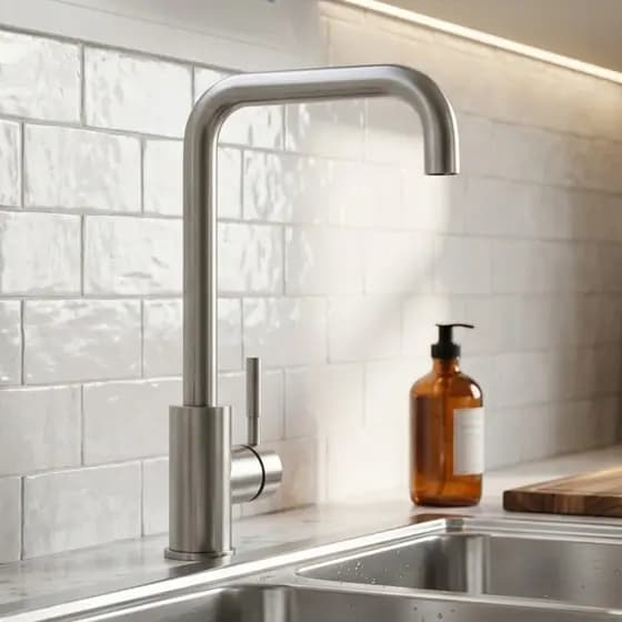 Torneira Pia Cozinha Monocomando Inox Escovado Quente Fria 360 Misturador Premium Antiferrugem