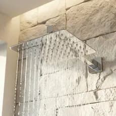 Chuveiro Ducha Quadrada 20x20 Gás Solar Parede Inox Cromado Piscina Slim Luxo