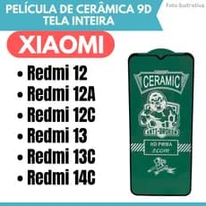 Película Cerâmica Hidrogel Flexível Para Xiaomi Redmi 12 /12C / 13 / 13C / 14C / Protetor de Tela Inteira 9D.