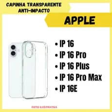 Capa Transparente Borda Anti Impacto Para Apple Iphone 16 / 16 Pro / 16 Plus / 16 Pro Max / 16E / Capinha Simples (CF09)