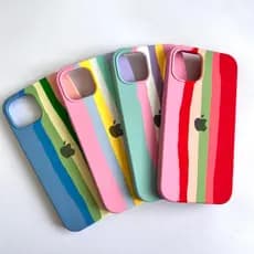 Capinha Arco Íris IPhone 13 / IPhone 14 / Capa Case Silicone Forrada Aveludada Colorida (CF18)