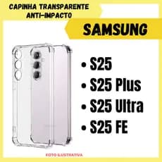 Capa Transparente Anti Impacto Samsung S25 / S25 Plus / S25 Ultra / S25 FE / Capinha Simples Para Celular (CF09)