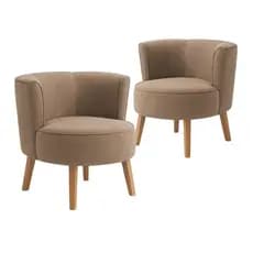 Kit 2 Cadeiras Decor para Sala de Estar Macia Resistente Pés de Madeira Reforçado Tecido Veludo
