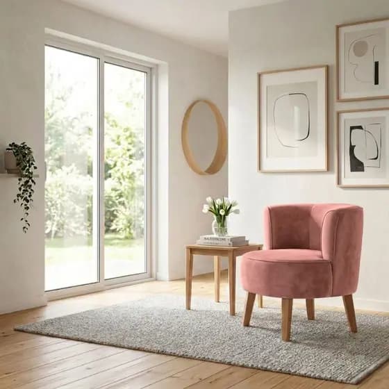 Poltrona Decor para Sala de Estar Aconchegante Moderna Reforçada Pés de Madeira Ergonômica
