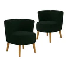 Conjunto 2 Cadeiras Moderna para Sala de Estar Decor Sala de Recepção Tecido Veludo Confortável Ergonômica