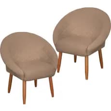 Kit 2 Poltronas Resistente para Sala de Espera Decorativa Luxo
