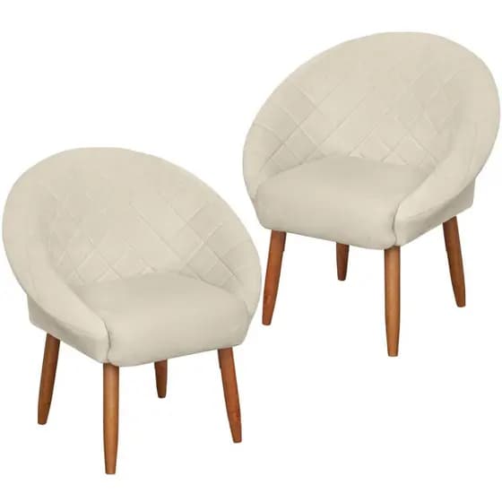 2 Poltronas Decorativas para Sala de Estar Resistente Recepção