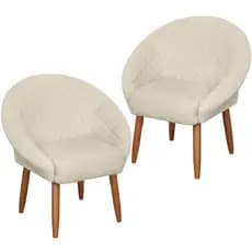 2 Poltronas Decorativas para Sala de Estar Resistente Recepção