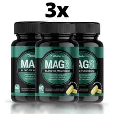 Kit 3x Mag3 DailyLife Treonato De Magnésio 60 Comprimidos Mastigáveis