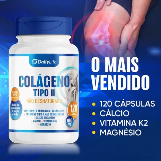 Colágeno Tipo 2 Não Desnaturado + Magnésio Curcumina Articulações Fisiocult Supplements