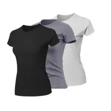 Kit 3 Camiseta Baby Look dry Fit  Feminina casual treino academia