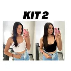 KIT 2 Cropped Alcinha Canelado Feminino