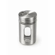 Saleiro, Pimenteiro e Porta Condimentos Vidro e Inox