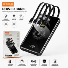 Power Bank 10000 mAh por Indução Sem Fio, Saidas USB- C, Lightining e Micro USB Alpha Gold BTE-17