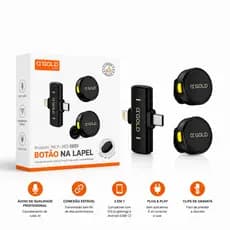 Microfone De Lapela Bluetooth MCF-38D Alpha Gold