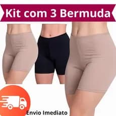 Kit 3 Bermuda Segunda Pele Queridinha das Blogueiras