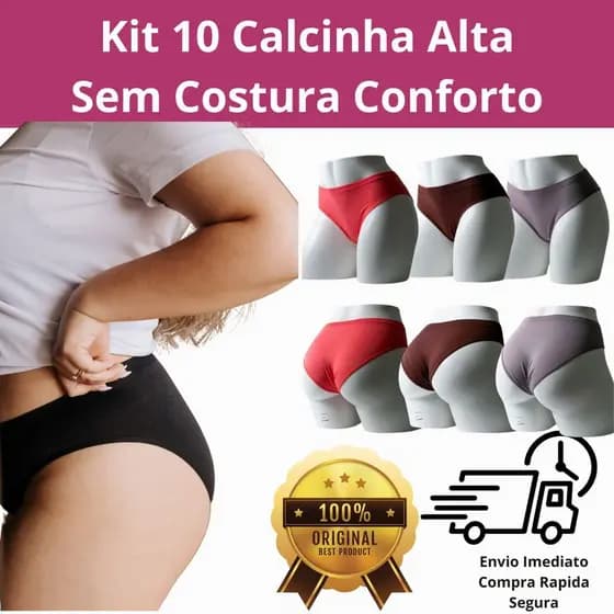 Kit com 10 Calcinhas Sem Costura – Conforto e Praticidade