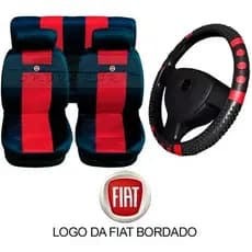 kit capa banco carro assento couro + volante Fiat STRADA