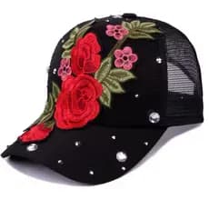 Chapéu de Sol Feminino Bordado Bordado de Beisebol Chapéu country Feminino elegante praia