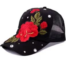 Chapéu de Sol Feminino Bordado Bordado de Beisebol Chapéu de Sol Feminino