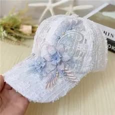 Chapéu feminino boné de renda fina bordado flor boné de beisebol chapéu de sol