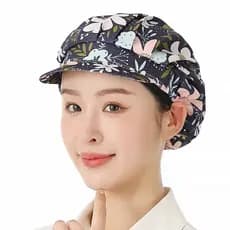 Touca de Cozinha Feminina Estampada Gorro de Proteção Alimentar Respirável Ajustável Para Cozinha Hospital