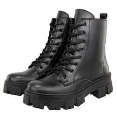 Bota Feminina Tratorada Cano Médio Ajustavel Preto 33 ao 40 Promoção!!!