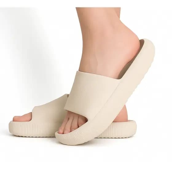 Chinelo Feminino Slide Nuv verão Jade Picon Vanessa Rozan bege 33 ao 41 promoção 50% off