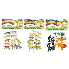 BRINQUEDO INFANTIL KIT DE ANIMAIS DE SELVA BORRACHA - 3 MODELOS DIVERSOS - ANIMAIS PEQUENO - HM TOYS