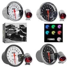 RELOGIO CONTA GIROS RPM MONSTER 7 CORES 127 MM COM SHIFITING LIGHT