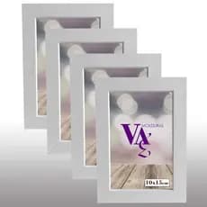 Kit 4 Molduras Branca Porta Retrato branco 10x15 com Vidro