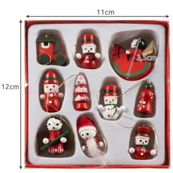 Kit 10 Enfeites Penduraveis Arvore De Natal