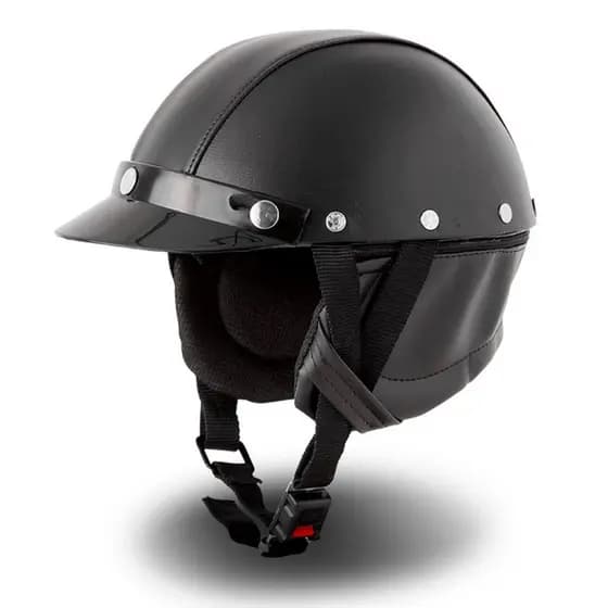 Capacete de Couro Coquinho Com Protetor de Orelha Removivel Motos Custom Scooter Eletrica Moto Clube Pro Tork Etceter