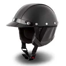 Capacete de Couro Coquinho Com Protetor de Orelha Removivel Motos Custom Scooter Eletrica Moto Clube Pro Tork Etceter