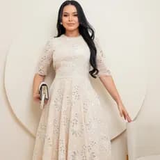Vestido Francy 2 Feminino em Tecido Lesê 100% Algodão, Forrado e Confortável para Qualquer Ocasião