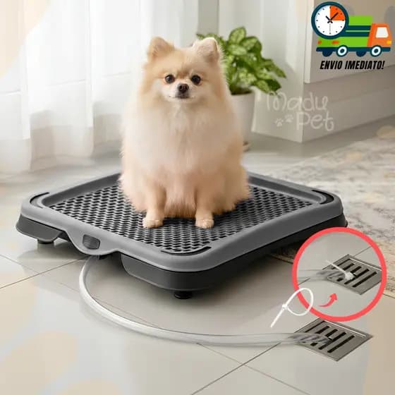 Banheiro Sanitário Com Dreno e Mangueira Lavável Para Cães Tapete Higiênico Envio Imediato