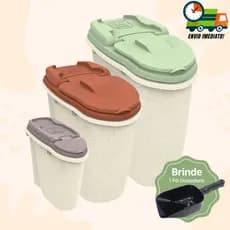 Porta Ração e Grãos Dispenser Home Anti Formigas Vedação Completa + Pá Dosadora Envio Imediato