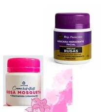 Creme Rosa Mosqueta E Máscara facil para rugas Anti oleosidade dolomita-2 itens