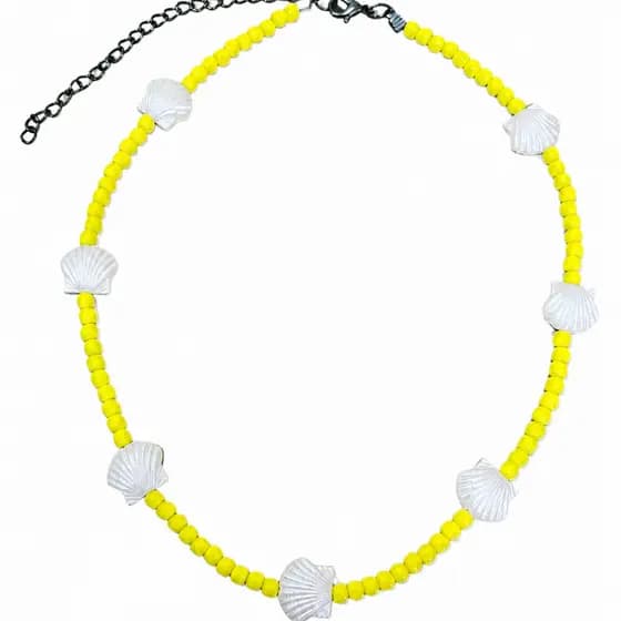 Colar Gargantilha Chocker de Miçanga Delicada e Conchas Pérolada ou Olho Grego - acessórios femininos