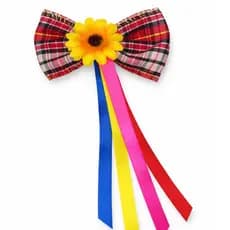 Acessórios feminino para cabelo festa junina infantil e adulto Presilha Laço Xadrez Vermelho