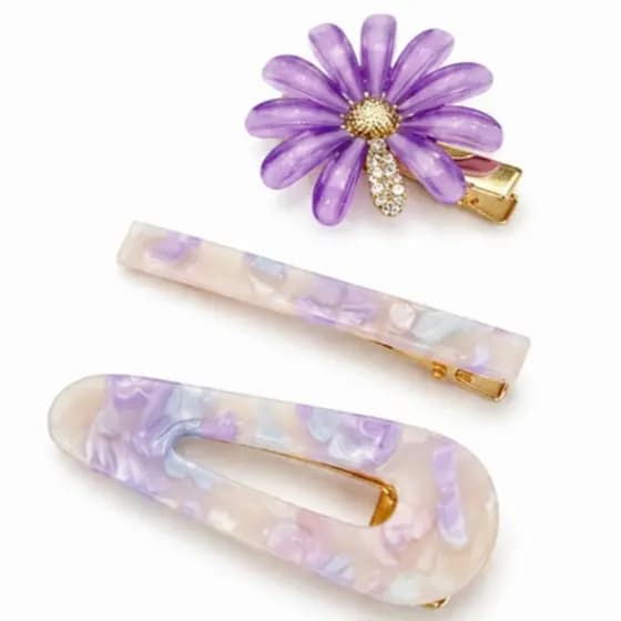 Kit 3 Presilhas de Cabelo Flor -  Acessórios Femininos - Luxo e Elegância para o seu Look! ✨