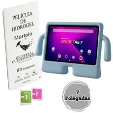 Capa Infantil com Bracinhos + Película de hidrogel Positivo Vison Tab 7 T307