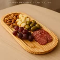 Bandeja Oval Madeira Pinus Cozinha Banheiro Tábua Travessa Decorativa Gamela