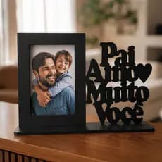 Porta-Retrato MDF Dia dos Pais Frase "Pai Amo Muito Você"-Presente Criativo e Emocionante foto 10x15