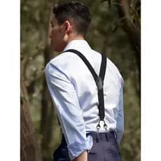 Suspensório Adulto Largo Luxo Couro Clássico ADULTO Masculino Plue Size 6 Pontas