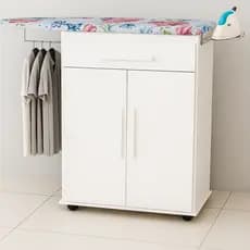 Tabua Mesa de Passar Roupa Armario Organizador C/ Suporte Para Ferro E Roupas