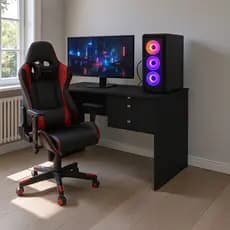 Mesa Gamer Multifuncional com Gavetas e Chave – Ideal para Estudo e Home Office
