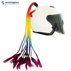 SECRETSPACE 24 " Capacete Tranças Da Motocicleta Trança Rabo De Cavalo Moto Equitação Para Mulher G9J1